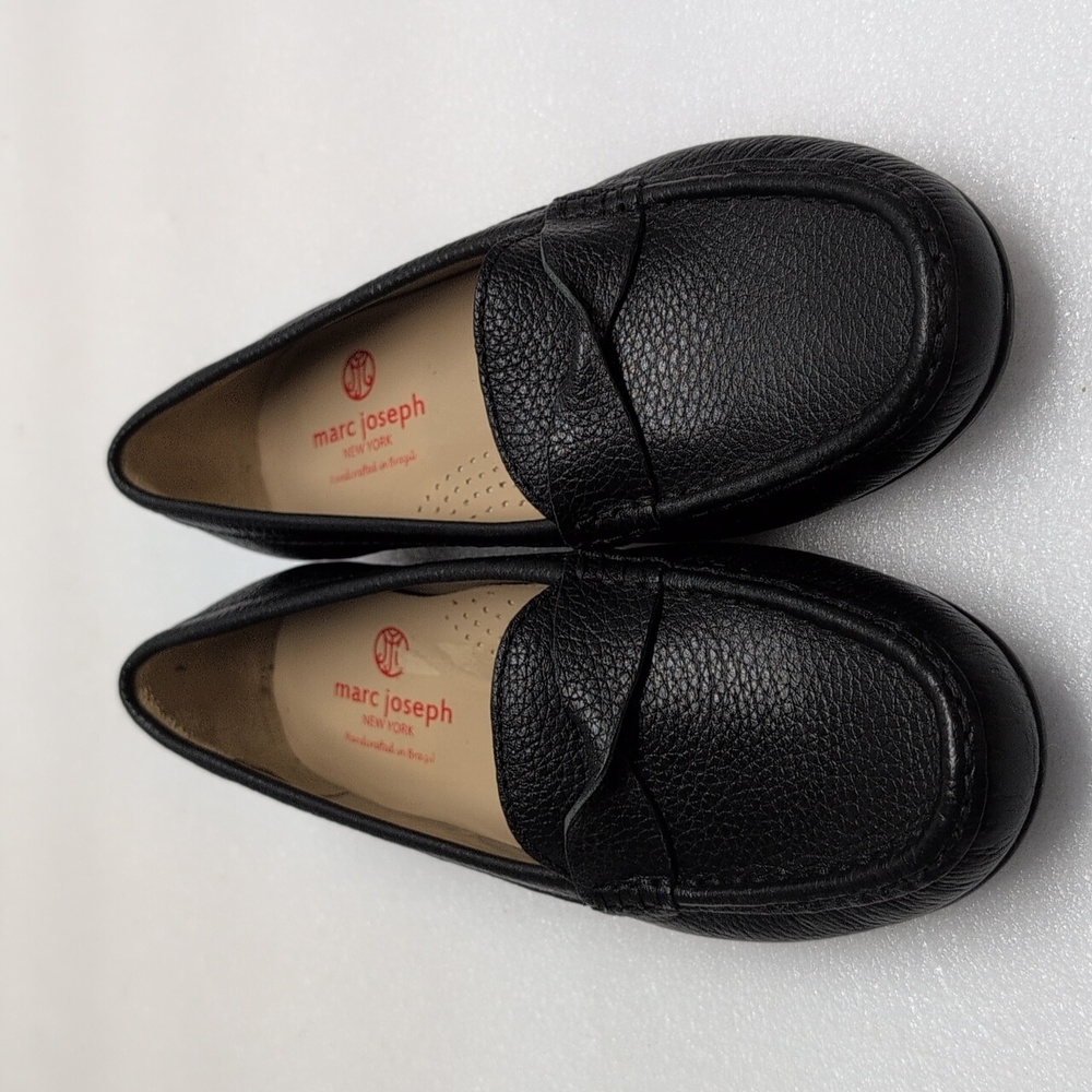 Marc Joseph Black Leather Slip-On Loafers